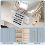 Dajasan Large Jewelry Organizer Box with Mirror, Jewelry Storage Organizer with 5 Drawers, 6-Tier Jewelry Gift Box for Women,