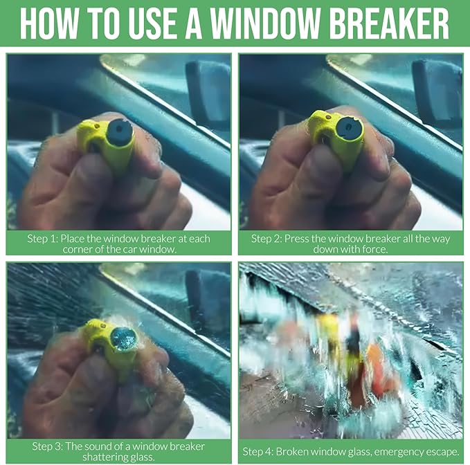 16 Pcs Car Window Breaker Seatbelt Cutter- 3 in 1 Glass Breaker Portable Emergency Escape Tools to All Car Applicable Accesso