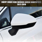 Left Driver Side Mirror Cover Caps Compatible with Chevrolet Chevy Cruze 2017 2018 2019 Replacement Rear view Mirrors Trim (White)