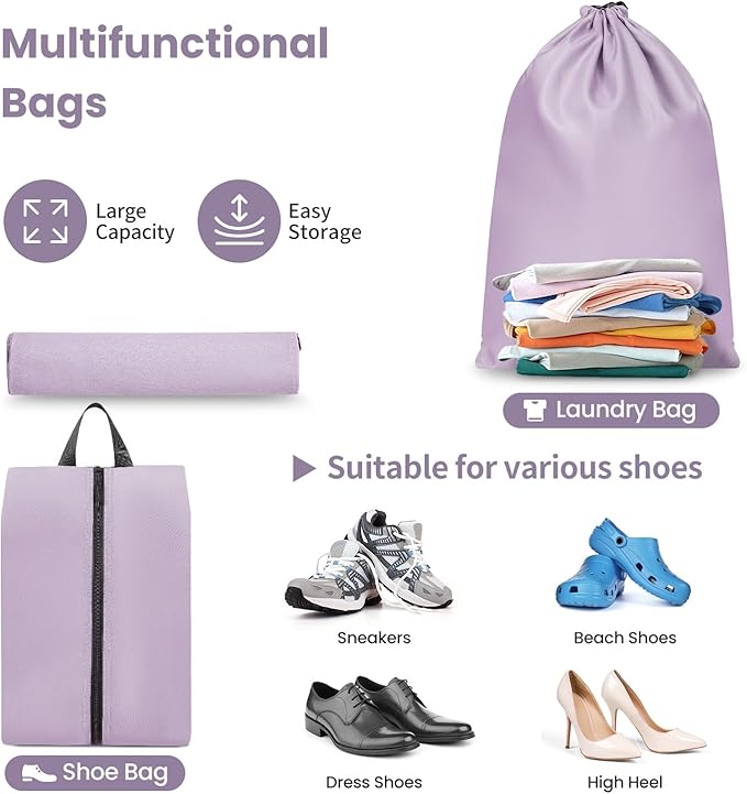 Mesh Packing Cubes for Travel, Durable Luggage Organizer with Sturdy Material and Double Zippers, Comprehensive Set for Trave