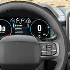 MEWANT Hand Stitch Black Grey Artificial Leather Steering Wheel Cover for Ford F150 Lightning F350 2024 Expedition