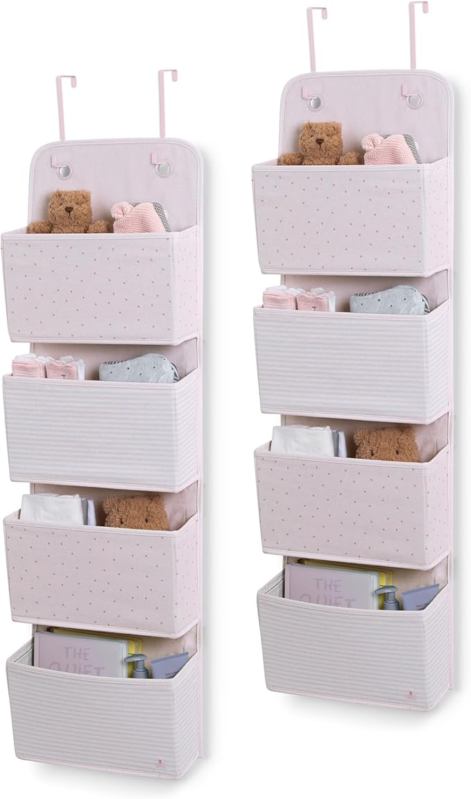 Delta Children GAP babyGap 2-Pack Over the Door Storage Organizer with 4 Pockets, Pink