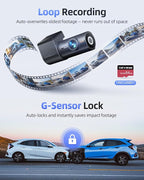 4K Dash Cam Front and Rear, 5G WiFi & GPS & 64GB Card, 1.5" IPS Display Dash Camera for Cars, 4K+1080P Dual Car Dashcam with 