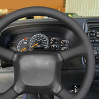 MEWANT DIY Black Smooth Artificial Leather Steering Wheel Cover for Chevy Silverado 1500 Astro Blazer C/K Kodiak S10