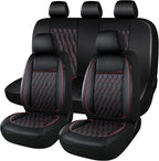 CAROMOP Faux Leather Car Seat Covers Full Set,Luxury and Comfortable Covers for Cars,Split Bench Compatible Car Interior Cove