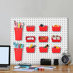Yookeer 20 Pcs Pegboard Bins and Cups with Hooks and Loops Peg Assortment Organizer Accessories Various Tool Organizer Pegboa