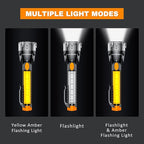 Multifunctional Car Safety Flashlight - Emergency Escape Tool with Window Breaker, Seatbelt Cutter, 3 Light Modes & Magnetic 