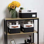 PRANDOM Foldable Storage Bins with Handles [3-Pack] Fabric Collapsible Storage Boxes Baskets Cubes Containers with Handles fo