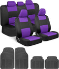 BDK PolyPro Car Seat Covers Full Set Combo with Front and Rear Waterproof All -Weather Car Floor Mats - Universal Fit Automot