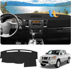 FIILINES Dash Cover for 2004-2012 Nissan Titan (Without Cutout for Navi/Sensor), Dashboard Mat Accessories Dash Cover Sunshad