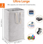 Lifewit 2 Pack Laundry Basket 80L Each, Collapsible Clothes Hamper with Reinforced Handles, Freestanding Waterproof Design fo