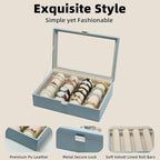 Bracelets Organizer Rods Bangles Display Holder, Clear See through Lid Leather Velvet Jewelry Storage Box Case for Women, 4 R