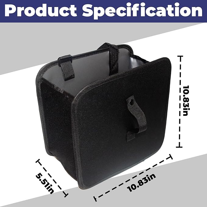 Car Trash Can, Foldable Trash Can Collapsible Hanging Trash Bag for Car Seat, 2.8 Gallons Leakproof Garbage Bags, Cars Must Haves Interior Accessories Essentials