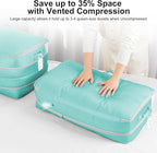 Comforter Storage Bag - Large Capacity Bedding Storage Bags Ultra Space Saving Self Compression Organizer, Washable Compressi