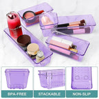 StorMiracle 16 PCS Drawer Organizer Set, 5 Varied Size Bathroom and kitchen Drawer cabinet organizer Trays, Clear Storage Bin