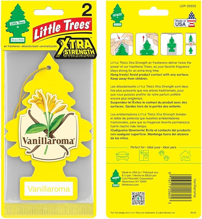 LITTLE TREES Car Air Freshener | Xtra Strength Provides Long-Lasting Scent for Auto or Home | Extra Boost of Fragrance | Vani