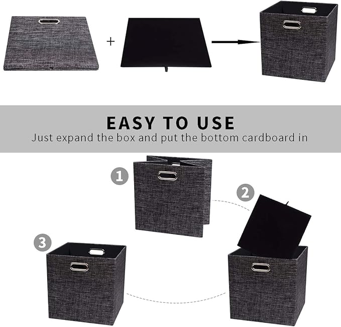 Posprica Fabric Storage Cubes,13×13×13 cube storage bins, Foldable Drawers Baskets Containers for Shelf Cabinet Bookcase,Thic