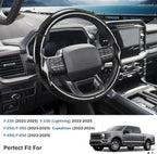 Steering Wheel Cover for Ford F150 2021-2025/ F-150 Lightning 2022-2025/ F250 F350 F450 F550 2023-2025/ Ford Expedition 2022-2024 Car Steering Wheel Cover Protector Accessories for Ford(Glossy Black)