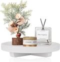 Round Decorative Tray Wood Bathroom Counter Organizer Farmhouse Kitchen Decor Wooden Riser for Soap Dish, Perfume, Candle, Sp