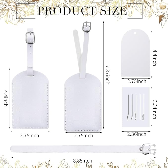 Amylove 48 Sets Leather Luggage Tags Bulk Wedding Favors Luggage Tags for Guests Bridal Gifts Wedding Bridal Shower Gift PU L