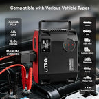 UTRAI Jump Starter with Air Compressor, 7000A 27000mAh Car Starter Jump Box with 150PSI Tire Inflator, Portable Jump Pack (All Gas/10L Diesel), DC160W, QC3.0 Jumper Cables, 1600LM Light