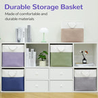 12 x 12 Inch Cube Storage Bins, 4 Pack Fabric Storage Basket with Handles, Foldable Boxes Organizer for Shelf Baskets for Hom