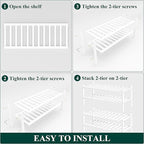 Smiry Shoe Rack, 4 Tier Thick Bamboo Shoe Organizer, Stackable Free Standing Wooden Shoe Storage Shelf for Closet, Entryway, 