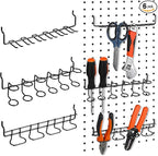 Coume 6 Pcs Pegboard Screwdriver Holders Organizer Pegboard Plier Holders Stainless Steel Peg Board Tool Utility Hooks Access