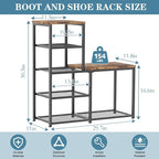 Shoe Rack Bench for Entryway,Free Standing Shoe Storage Organizer for Front Door Entrance,4-Tier Boot Rack Holder Shelf for C