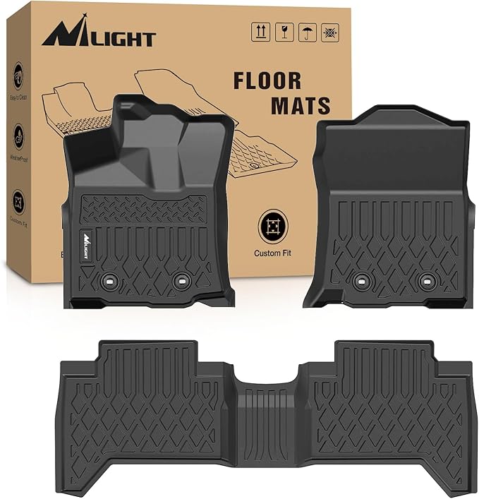 Nilight TPE Floor Mats for Toyota Tacoma Double Cab 2018 2019 2020 2021 2022 2023,All Weather Custom Fit Heavy Duty Floor Liners