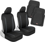 Motor Trend (2) Car Seat Covers for Front Seats with (2) Trimmable Car Floor Mats – Universal Fit Auto Accessories for Cars, 