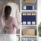 StorageTastic 8 Pack Bed Sheet Closet Organizers and Storage,Sturdy Foldable Storage Containers with Window and Label,Storage