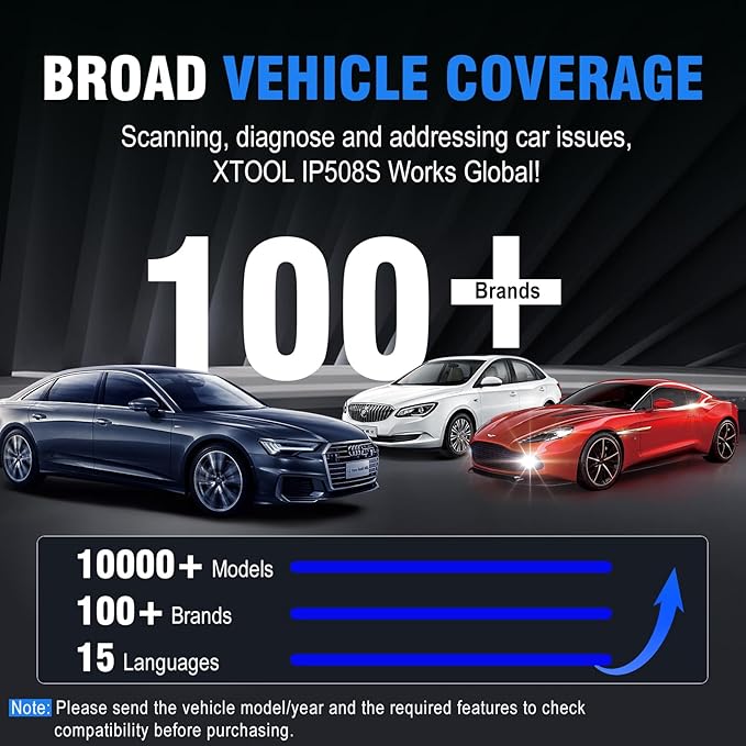 OBD2 Scanner Diagnostic Tool XTOOL IP508S: Code Reader for Cars & Trucks with 15 Resets, Crank Sensor Relearn, ABS Bleed, CAN