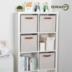 Temary Cube Storage Bins 12 Inch Storage Cubes 4PCs Fabric Organizer Bins Boxes with Handles, Sturdy Collapsible Closet Stora