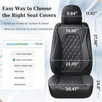 Coverado Front Seat Covers, Waterproof Nappa Leather Anti-Scratch Protectors, Universal Fit for Sedans, SUVs, Pickups, Car Ac