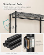 SONGMICS Heavy-Duty Rolling Clothes Rack, Garment Rack, Portable Closet, 43.3-Inch Wide Clothing Rack on Wheels, with Adjusta