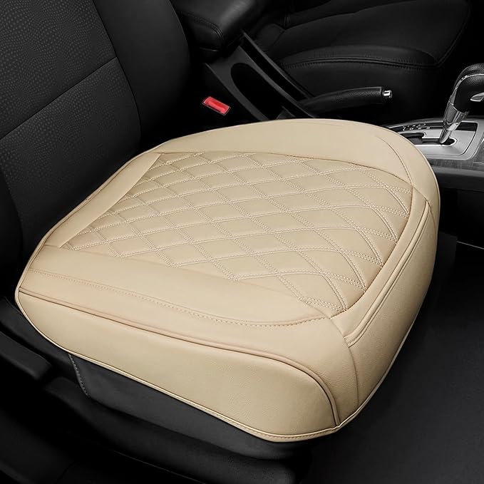 1 Pack Leather Front Car Seat Cover Bottom Car Seat, Anti-Slip and Full Wrap Driver Car Seat Protectors, Luxury Waterproof Bo