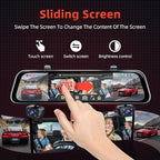 Mirror Dash Cam, 4 Channel Dash Cam Front and Rear/Inside, Touch Screen 12’’ FHD 1080Px4 Rear View Mirror Camera, 8 IR Night 