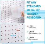 Uiifan 18 Set Pegboard Bins Kit Plastic Pegboard Cups with Metal Hooks Wall Containers Organizer Accessories with Label Stick