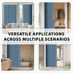 Jilron Accordion Door Curtain Set - 100% Blackout, with Curtain Rod Included, for Bedroom Privacy Protection (Blue-43 W x 78"