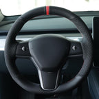 MEWANT Hand Stitched Steering Wheel Cover for Tesla Model 3 2017-2023 / Model Y 2020-2023 for Tesla Model 3/Y Accessories