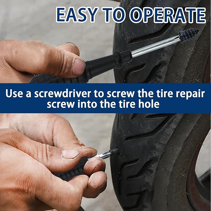 60 Pcs Tire Repair Rubber Nail, Tire Repair Nail Tire Repair Rubber Screws Fast Tool Self-Service Tire Repair Nail Vacuum Sui