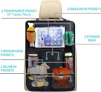 TCJJ Car Backseat Organizers with 10" Touch Screen Tablet Holder&9 Storage Pockets,Back Seat Organizer for Kids Waterproof Car Seat Organizer,Black/2 Pack