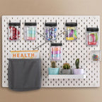 Unittype 20 Set Pegboard Organizer Accessories Peg Boards Jars with Lids Plastic Pegboards Bins Storage Containers Clear Peg 