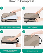 BAGSMART Compression Packing Cubes, 6 Set/4 Set/2 Set Travel Packing Cubes for Carry on Suitcases, Compression Suitcase Organ