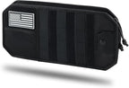 Falafa Car Sun Visor Organizer, Semi-Rigid Molle Panel for Tactical Gears with Zipper Visor Storage Pouch & Glasses Clip, Universal Fit for Trucks, SUVs, Jeeps & Patrol Vehicles