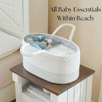 luxury little Diaper Caddy Organizer, Large Cotton Rope Nursery Baby Basket, Changing Table Organizer for Baby Diaper Storage