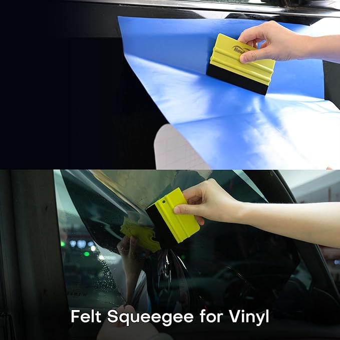 NEWISHTOOL Profi Window Tint Kit Vinyl Wrap Tool, Car Window Tint Tools Felt Squeegee for Vinyl, Sprayer Bottle, Micro Tucking Squeegee, Rubber PPF Tools Razor Scraper and Safety Cutter Knife Tint Kit