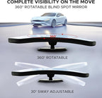 EcoNour Car Blind Spot Mirror (2 Pack) – 2" Rectangle HD Convex Rear View, Wide Angle Adjustable for SUVs & Trucks