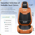 Coverado Car Seat Covers Full Set, Breathable Nappa Leather Seat Covers for Cars, Automotive Seat Covers, Waterproof Front an